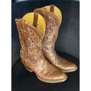 Justin Men's Boots 10 E Style 2555 Brown Leather Made In USA